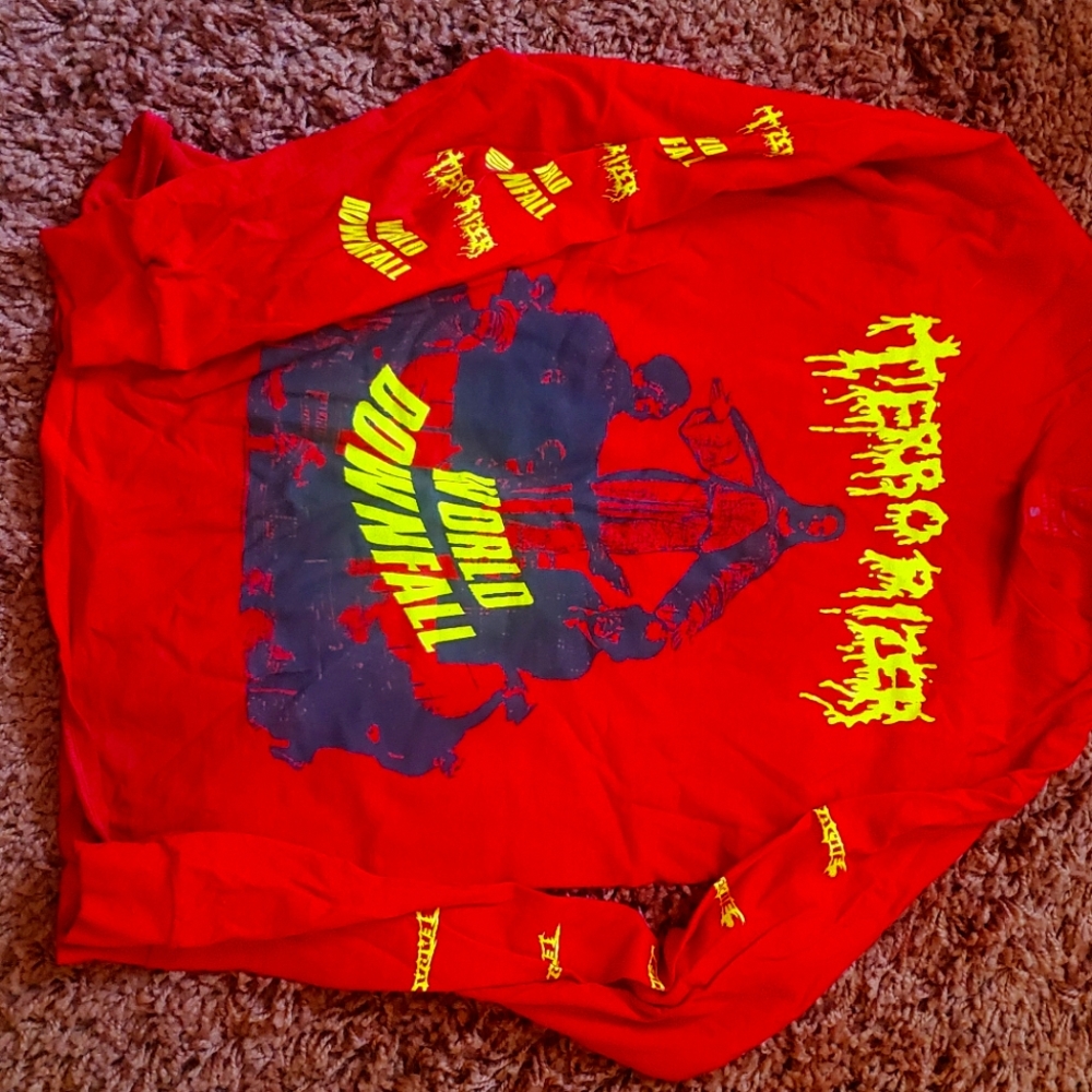 TERRORIZER World Downfall long sleeve shirt small punk grind metal red earache